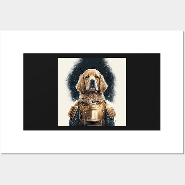 Golden Retriever Astronaut Suit Space The Force Wall Art by unrealartwork